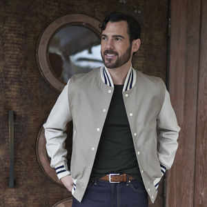 Wholesale Custom Men's Winter <b>Jacket</b> <b>Thin</b> Sleeve Stand Collar Baseball Design <b>Waterproof</b> Windproof Breathable Low MOQ - Product Image 3