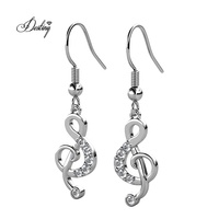 Boucles d'oreilles crochet ornées de cristaux Swarovski Note de musique mélodieuse oreille Daisini crochet boucles d'oreilles pour petites filles