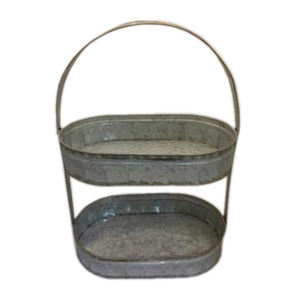 Soporte de Metal para Pasteles de Boda, Estante de Cocina, Galvanizado, Ovalado, Dos Niveles, Duradero, Soporte para Servir Pasteles - Product Image 1