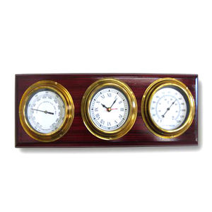 Estación Meteorológica náutica, reloj de pared antiguo marino, relojes de combinación Náutica de madera y latón, venta al por mayor - Product Image 4