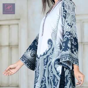 High Quality Digital Print Cotton Indian Pakistani Women's Modern Style Party Wear <b>Kurtis</b> for Summer - Product Image 4