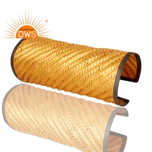 Grosse manchette en argent massif plaqué or 18k, vente en gros, 925, bijoux à manchette large, Antique, vente en gros - Product Image 2