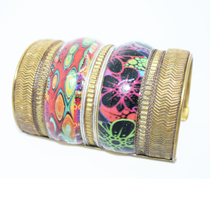 2022 New Year December Texas Hyderabad ethnic bracele Wedding Bridal Fashion Wide Solid Colorful Brass <b>Bangle</b> <b>Bracelet</b> for Women - Product Image 6