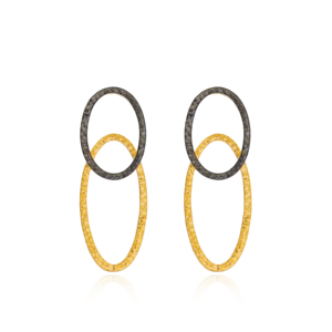 22K Gold Plated Silver Hammered Vintage Stud <b>Earrings</b> Handcrafted Wholesale 925 Sterling Silver Jewelry - Product Image 1