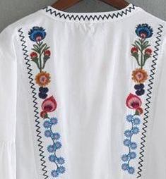 ผู้ผลิตขายส่งเสื้อผ้าผู้หญิงแขนยาวชุดดอกไม้ปักล่าสุดชุดลำลอง - Product Image 5