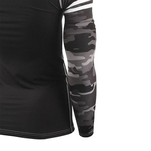 Men's Full Sleeve Compression Rash Guard Black <b>Camo</b> Print Quick Dry Spandex Polyester <b>Top</b> - Product Image 2
