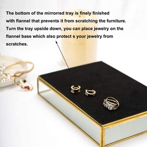 Ksn Trong; 34648 Hình Chữ Nhật Vàng Gương Khay Phục Vụ Kim Loại Thủy Tinh Đồng Nâu Sóng Hộp Trang Trí 10 Ngày 50Pcs Phục Vụ Khay - Product Image 3