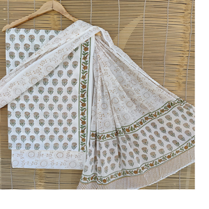 Tissus de coton imprimés en blocs floraux blancs personnalisés avec un grand assortiment de rubans pour les concepteurs de textiles à la maison - Product Image 1