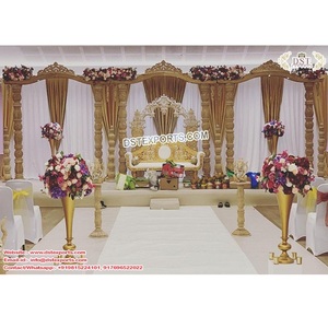 Impresionantes Pilares de seis fibras para decoraciones de bodas indias Maharaja Open Stage Mandap para ceremonias hindúes - Product Image 1