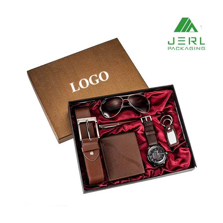 custom luxury corporate groomsmen men birthday box gift set for men with logo