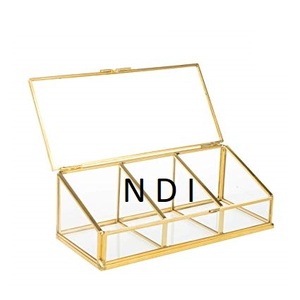 Gift Packaging Custom Shape Trinket <b>Box</b> Custom Design Christmas Gift Packaging <b>Glass</b> Brass Frame - Product Image 2