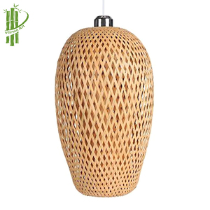 Classic Handmade Bamboo Rattan LED Lampshade Vfactory Vietnam Antiqued Japanese <b>Chinese</b> Design Modern Coastal Style Hot Trend - Product Image 1