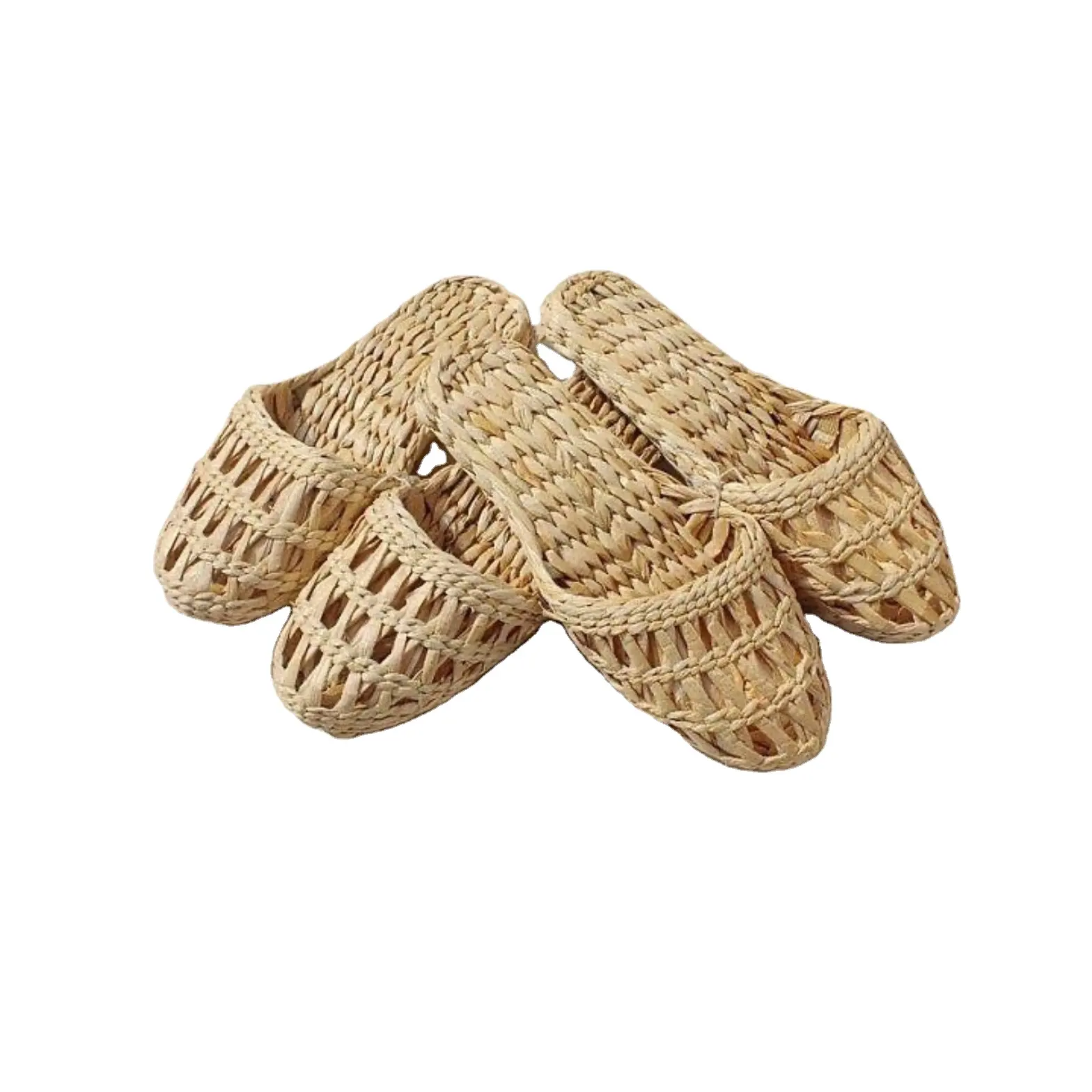 Lixa de água hiacinth cortador de palha de tecido natural verão, sapatilhas de água com o melhor preço