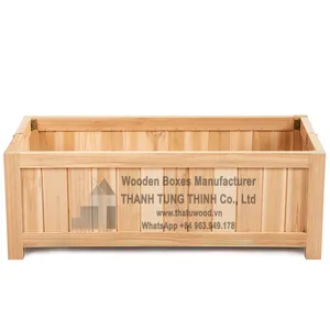 Handmade wooden flower box wood planter boxes Large flower box WhatsApp +84 937545579