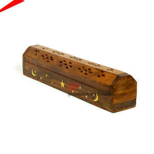 Quemador de incienso en forma de pirámide de madera antigua - Product Image 3