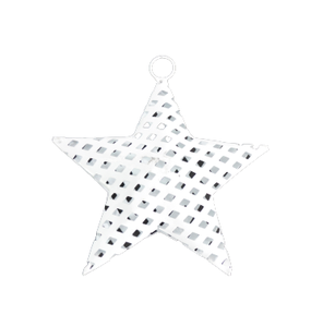 METAL WHITE STAR CHRISTMAS HANGING ORNAMENT HIGH QUALITY METAL CHRISTMAS <b>TREE</b> DECORATION STAR - Product Image 1