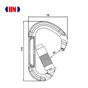 HMS Type Triple Lock Aluminum Carabiner For Wild Sports - Product Image 2