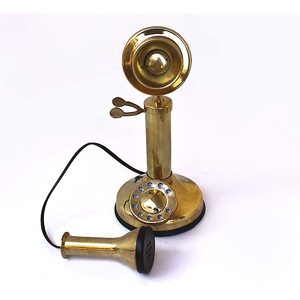 Brass Candlestick Phone <b>Retro</b> Dialing Home Office <b>Desk</b> Phone - Product Image 3