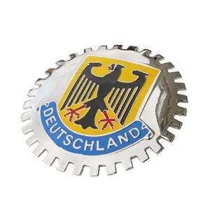Aangepaste Metalen Eagle Auto Grille Badges Vlag Met Kroon Logo