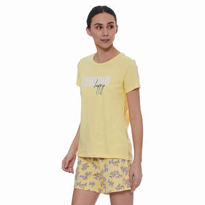 T-Shirts de couleur jaune pour hommes, ensembles d'été T-Shirts à séchage rapide avec Shorts, tenue décontractée pour l'été - Product Image 4