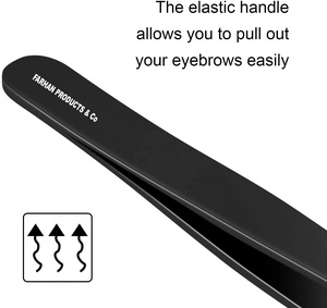 Pince à sourcils droite courbée noire en acier inoxydable pince anti-acide strass outil de cueillette faux cils outils de maquillage - Product Image 6