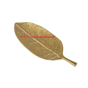 Plateau décoratif en relief fait main en forme de feuille Meilleure vente et vente directe d'usine OEM de haute qualité Fabriqué en Inde - Product Image 2