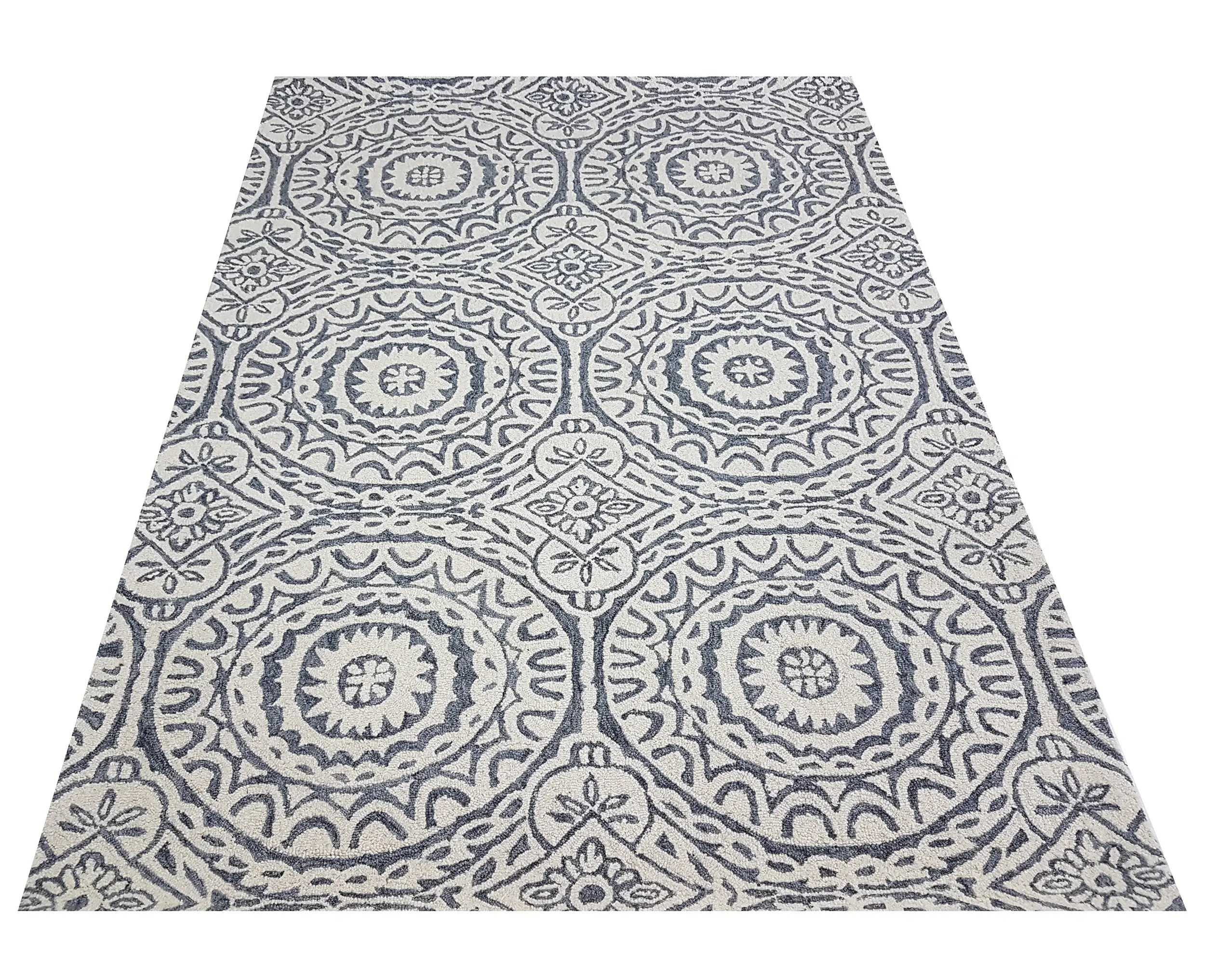 Langlebiges Blumenmuster Full Loop Handgetuftete Broad loom Wollte ppiche für den Export Shaggy Rug Custom Schweiß matte Anti Slip Mat