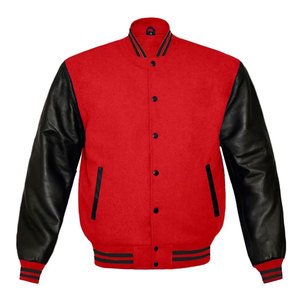 Blouson universitaire Letterman vintage en satin chenille avec logo personnalisé pour hommes blouson d'hiver en laine brodé avec manches en cuir - Product Image 5