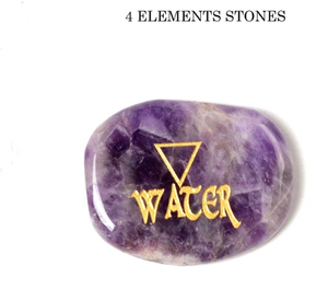 Amatista de la mejor calidad, piedra grabada al por mayor con símbolos paganos, juego de tierra de agua, aire y fuego - Product Image 2