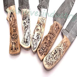 Custom Hand Made Damascus Skinning Knifes/hunting <b>Knives</b> Twist Pattern Blade Lot of 5 Pieces (smk1527) Hunting <b>Knife</b> Fixed Balde - Product Image 3