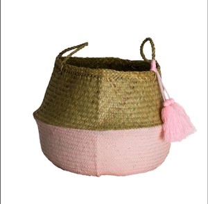 Pot de jonc de mer blanc fait à la main pour bébé Design bohème mignon Style maison jardin Pots de fleurs de grossistes durables jardinières pour enfants - Product Image 3