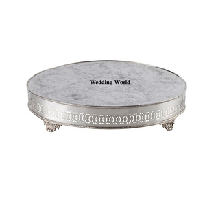 Soporte de aluminio niquelado para pastel, alta calidad, hecho a mano, de lujo, redondo, decorativo, de Metal - Product Image 4