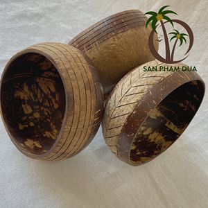 Manufacturer Wholesale Eco-friendly Coconut Shell Bowl with <b>Wooden</b> Spoon Set Custom Logo Design for Camping <b>compostable</b> durable - Product Image 6