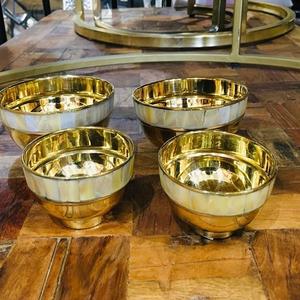 Bol de service pour la maison, pour les hôtels, Restaurant, plat, finition or, en laiton, 5 pièces - Product Image 2