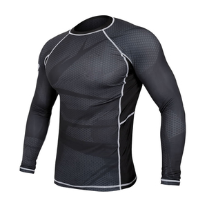 Precio de fábrica de alta calidad para hombres Rash Guard Quick Dry Color sólido Sports Wear MMA Rash Guard para hombres - Product Image 6