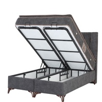 Lit de rangement moderne de luxe en bois massif, mobilier de maison avec rembourrage, taille standard, lit confortable