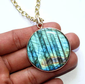 Pendentif en argent sterling 925, lettres cursives, labradorite violette, pendentif avec tranche, breloque - Product Image 3