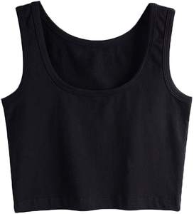 Débardeur court sans manches à col rond en coton pour femmes Yoga Fitness haut court extensible - Product Image 6