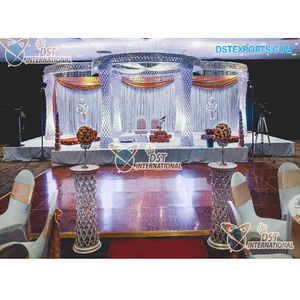 White Diamond Style Wedding Mandap Great Indian Crystal Wedding Decoraciones con New Diamond Look de Miami - Product Image 1