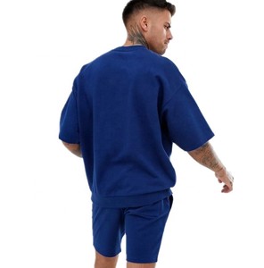 ชุดวอร์มขาสั้นผ้าคอตตอนหนาสำหรับผู้ชาย,ชุดวอร์มเล่นกีฬาเสื้อยืดกางเกงขาสั้นแบบสั่งทำสำหรับฤดูร้อน - Product Image 4