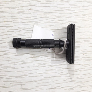 Maquinilla de afeitar de doble filo, maquinilla de afeitar de Metal de diseño clásico negro oscuro, sin residuos, de seguridad - Product Image 1