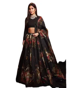 Design silk velvet sexy lahenga choli Dupatta Blouse Embroidery bridal lahenga lehenga choli wholesale price