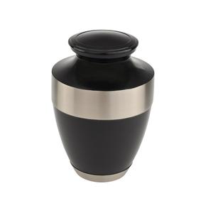 Funeral Supplier Black and Silver Color Adult Cremation Urn Modern Antique Design Metal Funeral <b>Keepsake</b> Urns <b>for</b> Human <b>Ashes</b> - Product Image 1