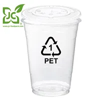 disposable pet with lid plastic tea drinking cups