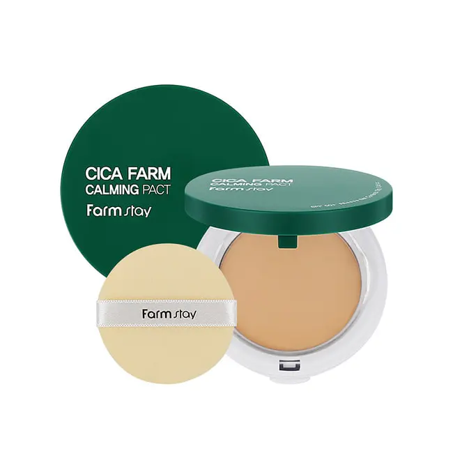 FARMSTAY CICA çiftlik sakinleştirici toz paktı-CPNP kore kozmetik makyaj, UV koruma, nemlendirici, parlak, yumuşak cilt