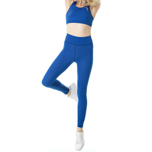 Ensemble de sport écologique personnalisé pour femme, taille haute, en spandex, avec soutien-gorge et leggings à maintien élevé, couleurs personnalisables pour la gym et le fitness - Product Image 3