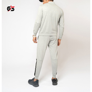 Chándal de hombre OEM 2025 100% algodón transpirable logotipo personalizado estampado cremallera conjunto de dos piezas chándal de fabricante al por mayor - Product Image 4