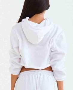 Ensemble de survêtement personnalisé deux pièces pour femme, style streetwear, avec sweat à capuche d'hiver, vente en gros - Product Image 5