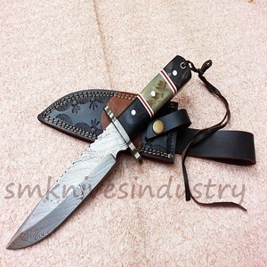 Damascus Steel HandMade Out door knife with leather sheath (Smk1545) - Product Image 6