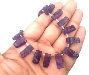 Pierre précieuse d'améthyste bleue naturelle non traitée coupe à la main forme rectangulaire rugueuse de qualité supérieure en gros février pierre de naissance bijoux bruts - Product Image 2